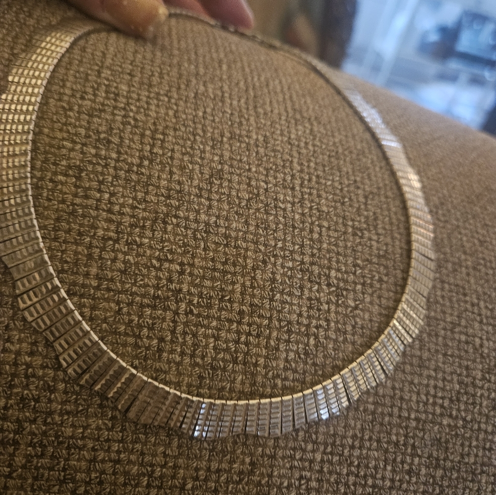 WONDERFUL MILOR ITALIAN MADE STERLING BIB NECKLACE. NICE WEIGHT - Picture 2 of 8